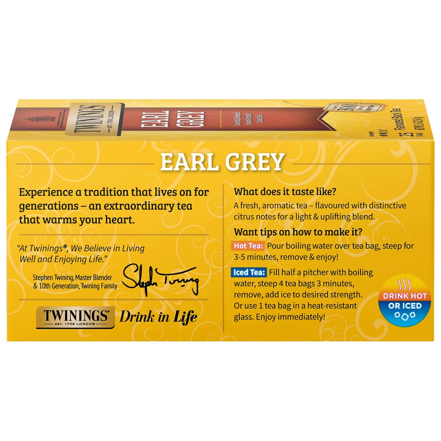 Twinings English Breakfast Black Tea Individually Wrapped Bags, 100 Count (Pack of 1), Smooth, Flavourful, and Robust, Caffeinated, Enjoy Hot or Iced | Packaging May Vary