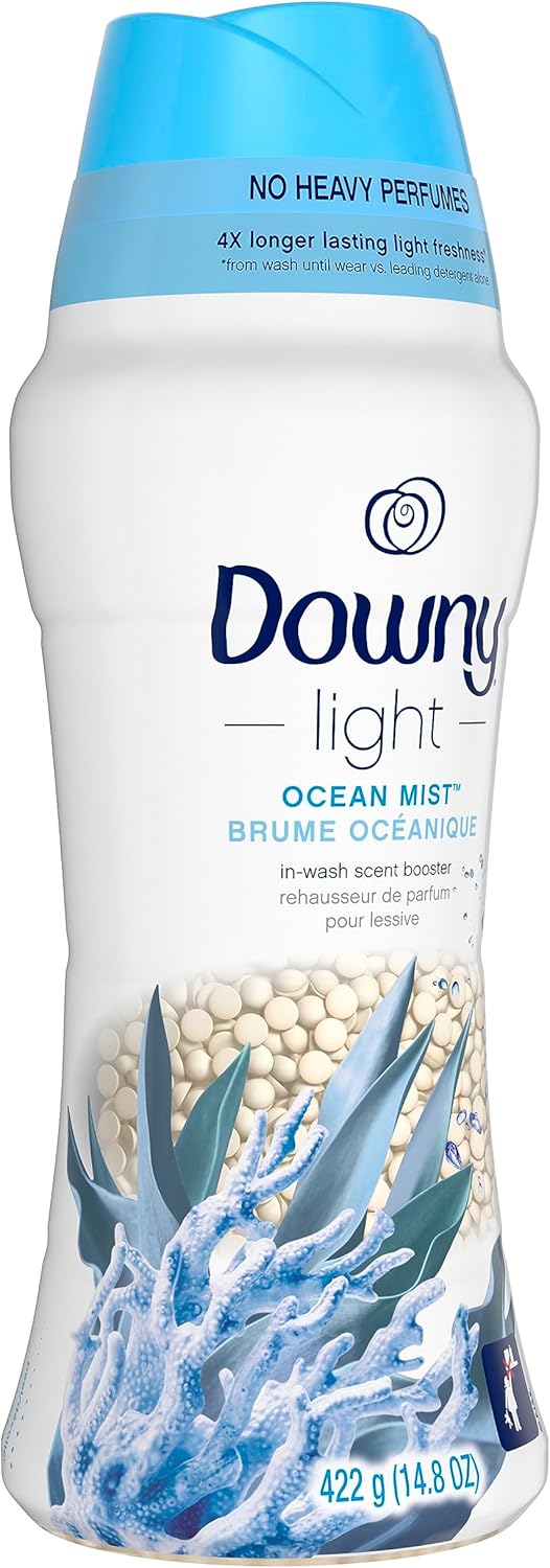 Downy Light In Wash Scent Booster Beads, Ocean Mist Scent, 24 oz, Downy Scent Booster Beads, Laundry Beads, No Heavy Perfumes