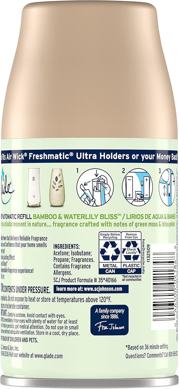 Glade Automatic Spray Air Freshener Refill, Scented Air Freshener for Home and Bathroom, Clean Linen, 6.2 Oz, 3 Count