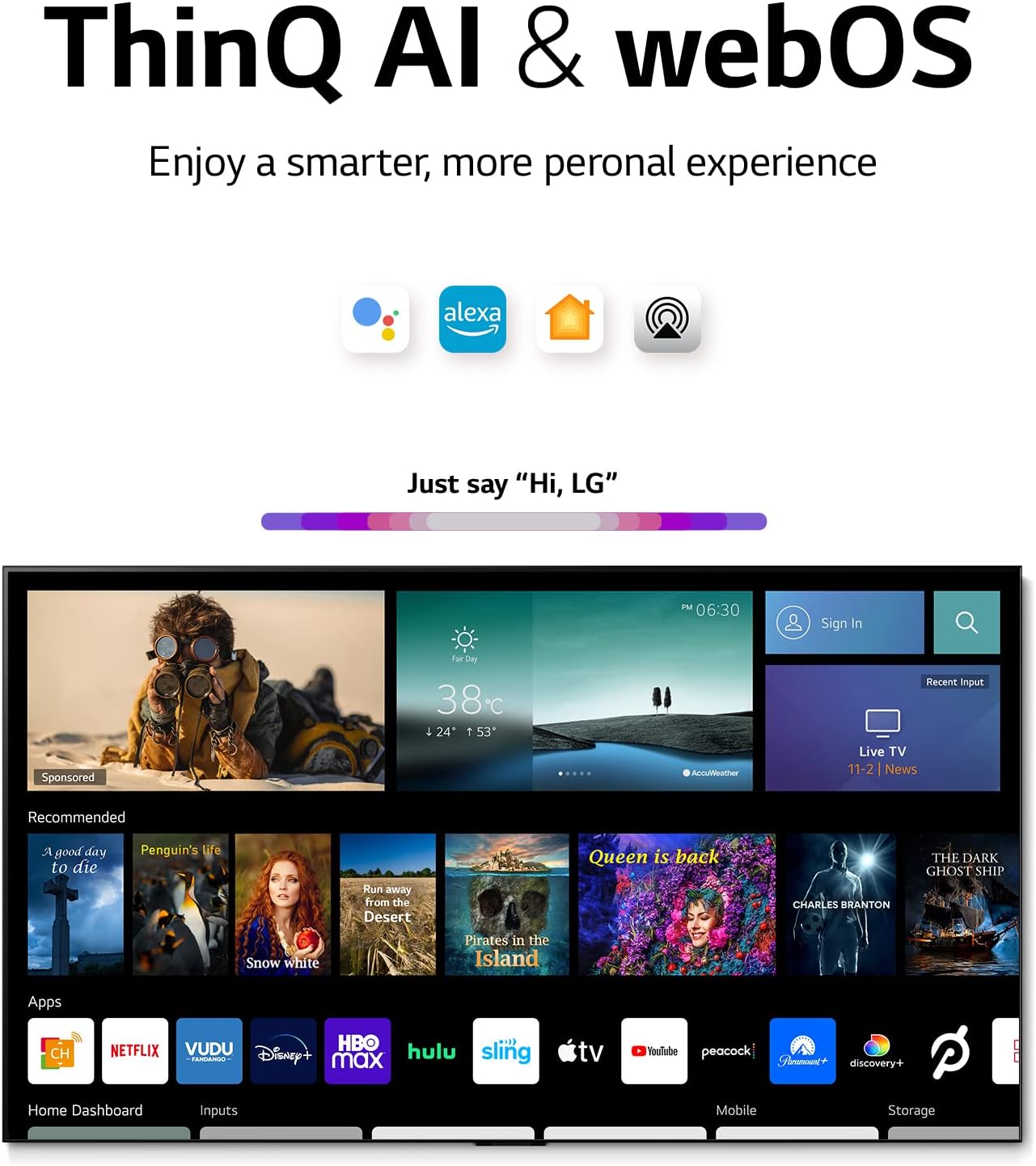 LG 97-Inch Class OLED evo Gallery Edition G2 Series Alexa Built-in 4K Smart TV, 120Hz Refresh Rate, AI-Powered, Dolby Vision IQ and Atmos, WiSA Ready, Cloud Gaming (OLED97G2PUA, 2022)