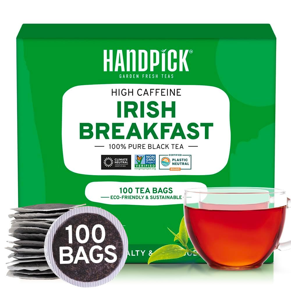 HANDPICK, Peppermint Tea, Eco-Conscious Tea Bags - 100 Count | Caffeine Free, Non-GMO | Minty, Fresh & Cool flavor | Direct From Source
