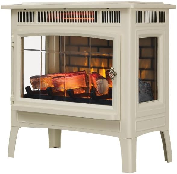 duraflame Freestanding Electric Fireplace Stove Heater with 3D Flame Effect for 1,000 Sq. Ft. Room, Black
