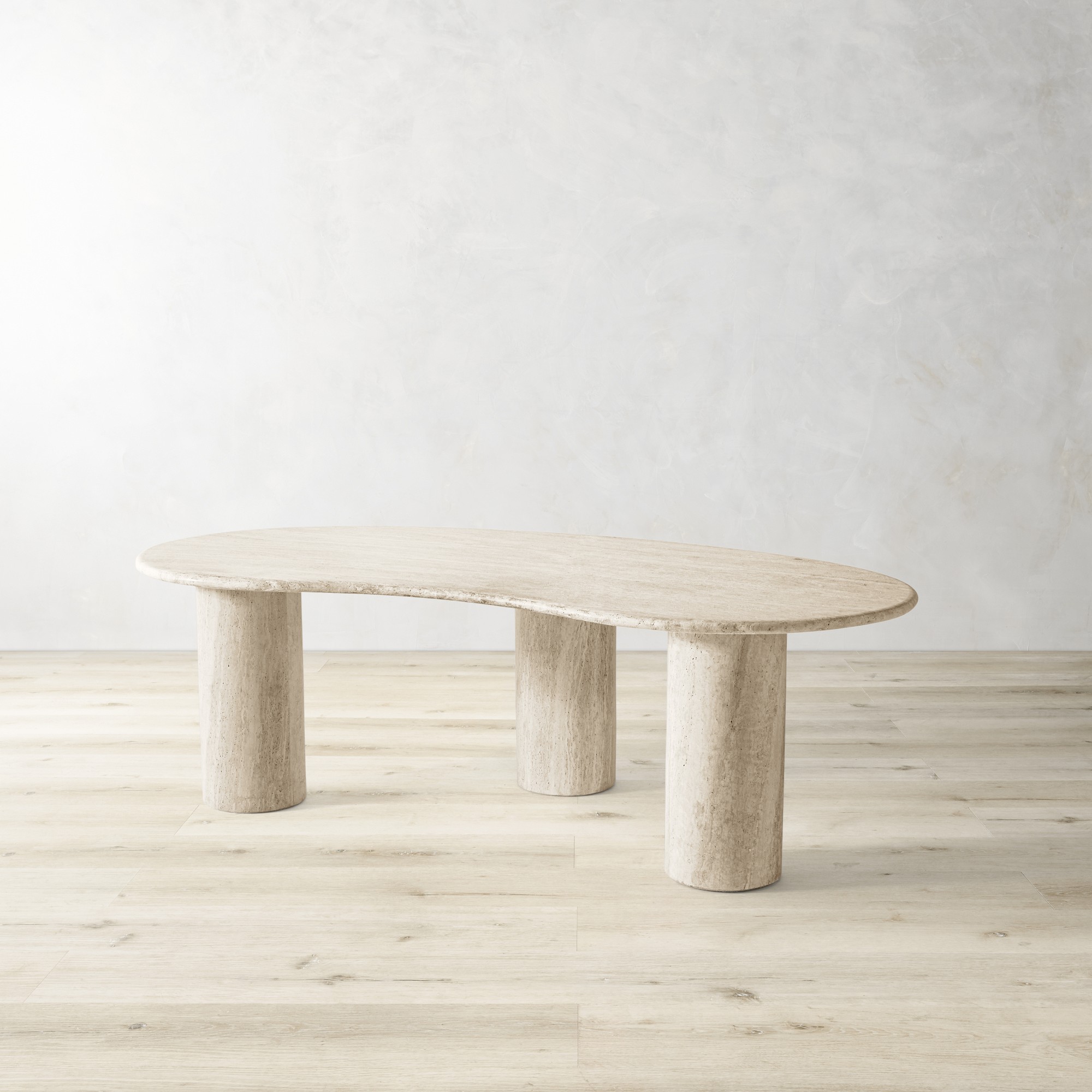 Marina Travertine Sculptural Coffee Table (55