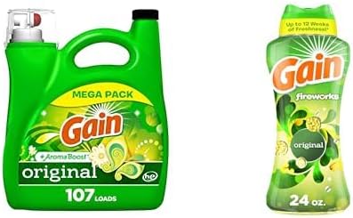 Gain + Aroma Boost Laundry Detergent Liquid, Original Scent, 107 Loads, 154 fl oz, HE Compatible Laundry Soap with Febreze and Oxi