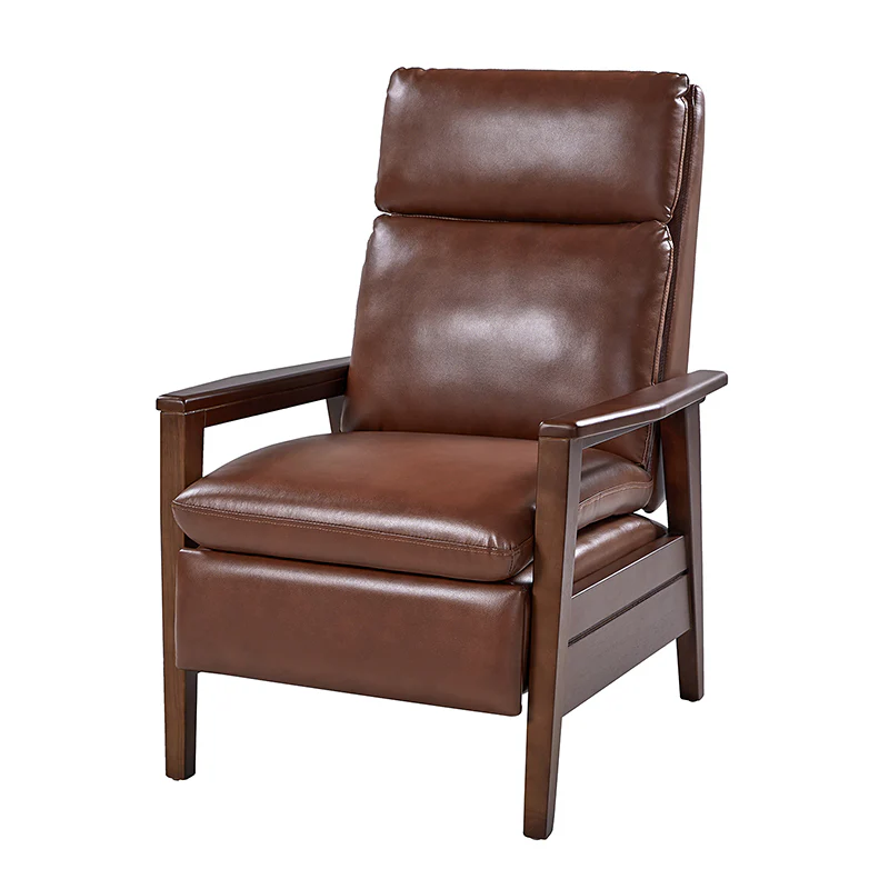 Rainer Timeless Elegance Faux Leather Solid Wood Recliner