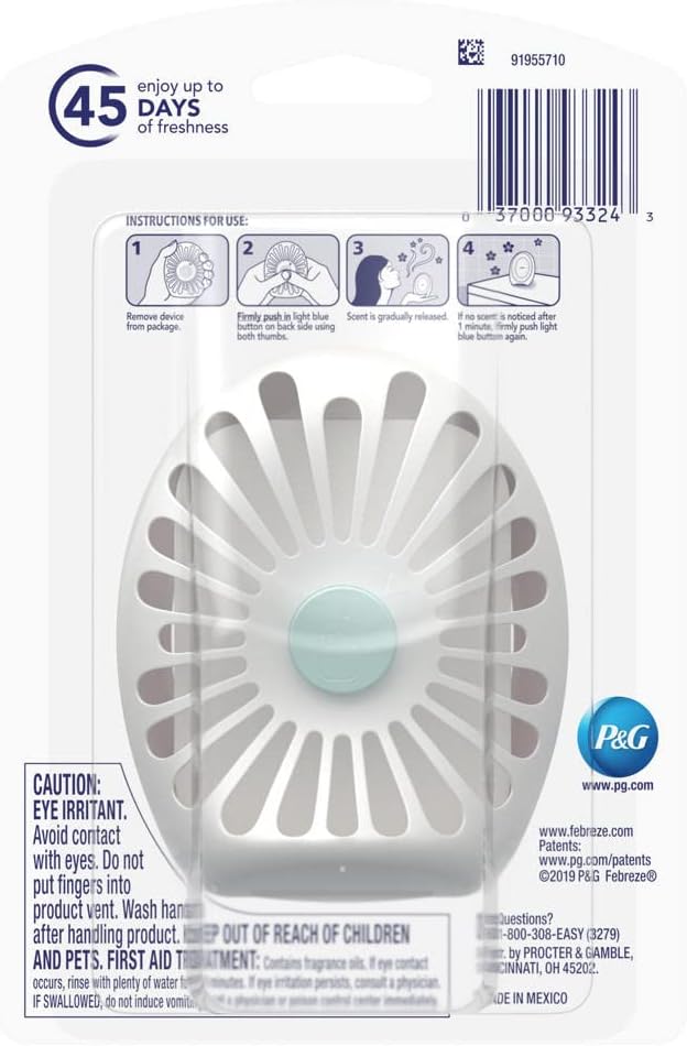 Febreze Small Spaces Air Freshener Linen & Sky, .25 fl. oz., Pack of 4