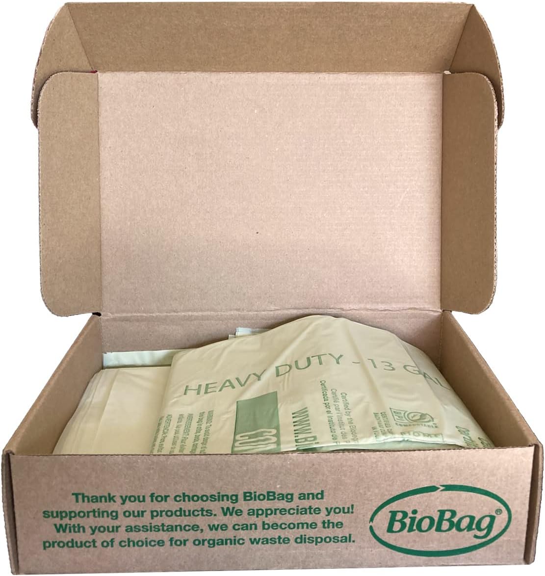 BioBag (USA), The Original Compostable Bag, 2.6 Gallon, 100 Total Count, 100% Certified Compostable Kitchen Food Scrap Bags, Kitchen Compost Bin Compatible
