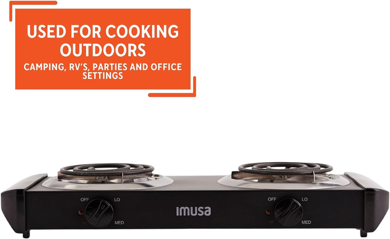 IMUSA USA GAU-80305 Electric Single Burner 1100-Watts, Black