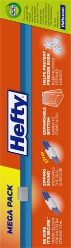 Hefty Slider Freezer Storage Bags, Gallon Size, 56 Count