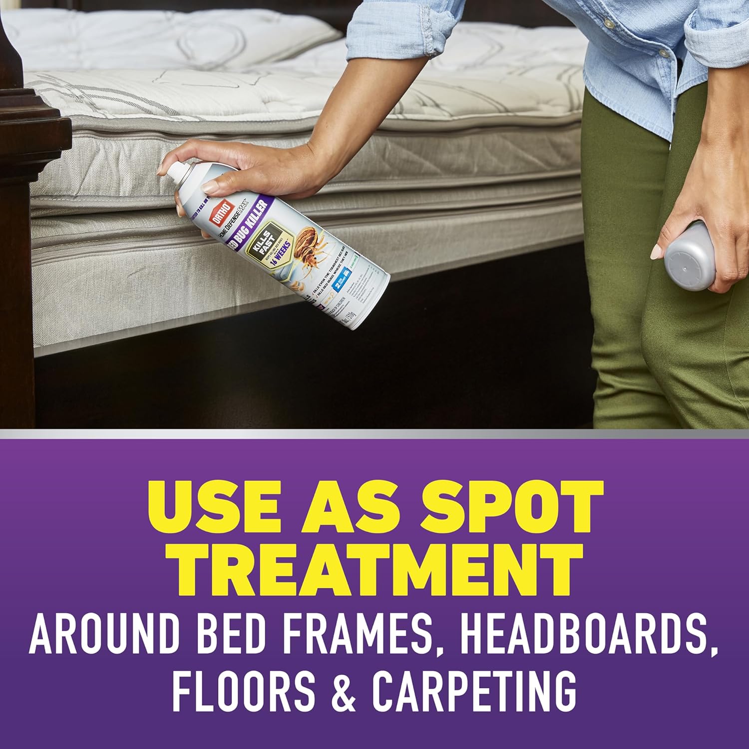 Ortho Home Defense Max Bed Bug, Flea and Tick Killer - With Ready-to-Use Comfort Wand, Kills Bed Bugs and Bed Bug Eggs, Bed Bug Spray Also Kills Fleas and Ticks, 1 gal.