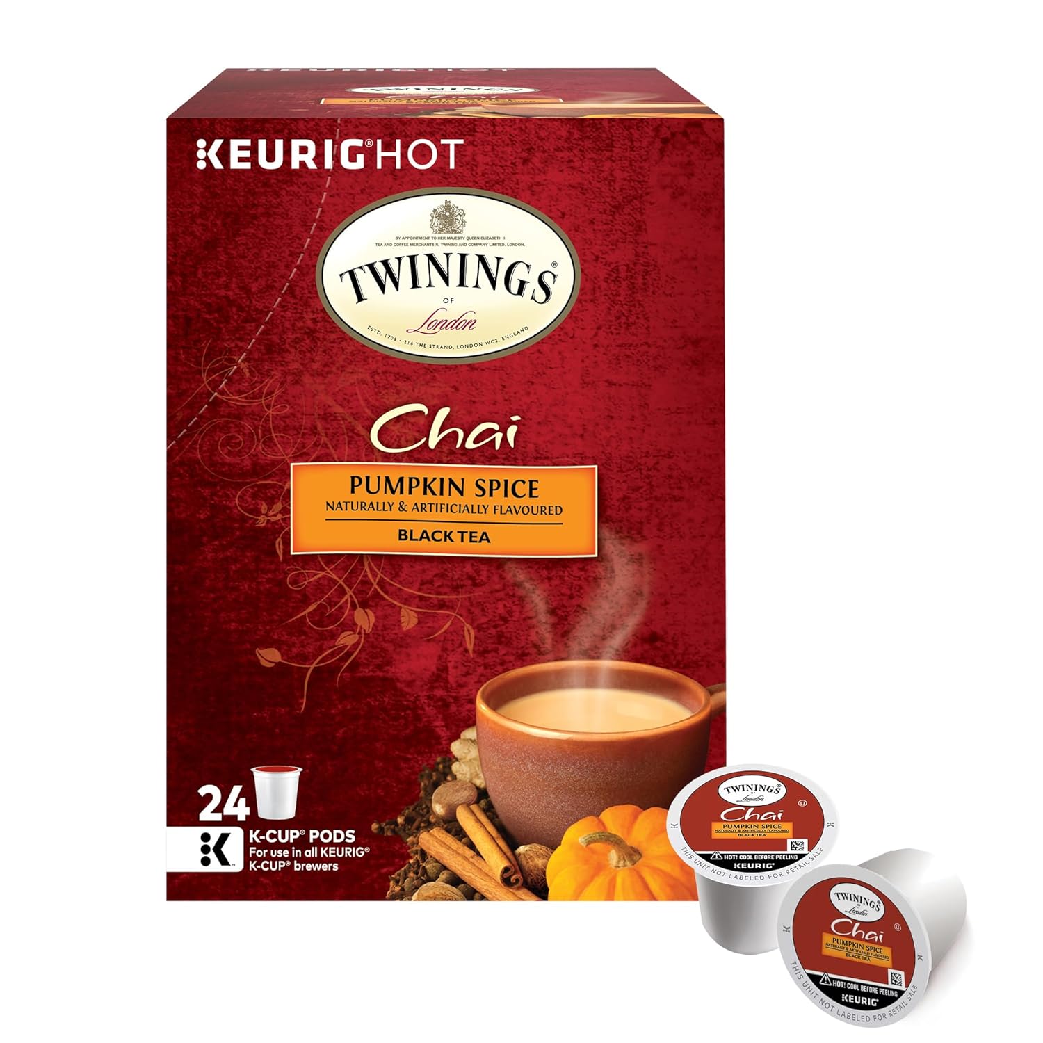 Twinings English Breakfast Black Tea K-Cup Pods for Keurig, 24 Count (Pack of 1), Smooth, Flavourful, Robust, Caffeinated, Enjoy Hot or Iced | Packaging May Vary
