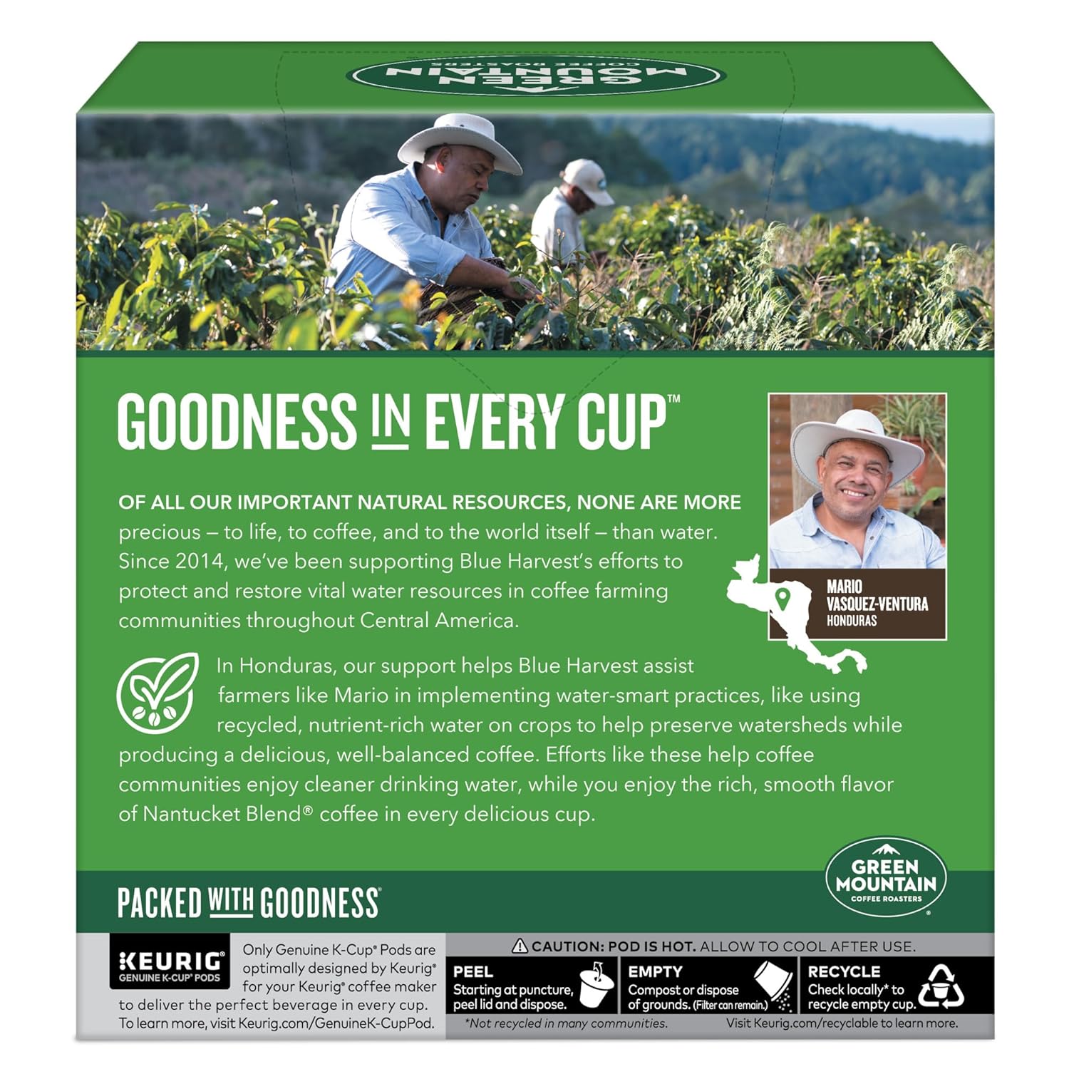 Green Mountain Coffee Roasters Half Caff Keurig Single-Serve K-Cup pods, Medium Roast Coffee, 72 Count (6 Packs of 12)