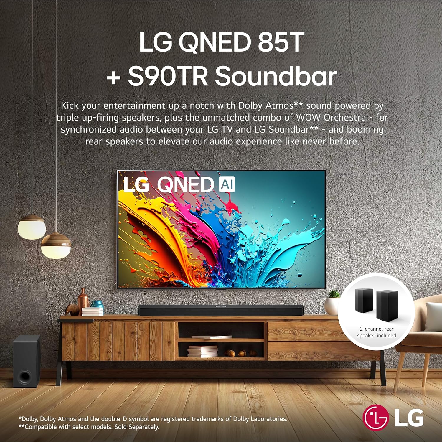 LG 86-Inch Class QNED85T Series LED Smart TV 4K Processor Flat Screen with Magic Remote AI-Powered with Alexa Built-in (86QNED85TUA, 2024)
