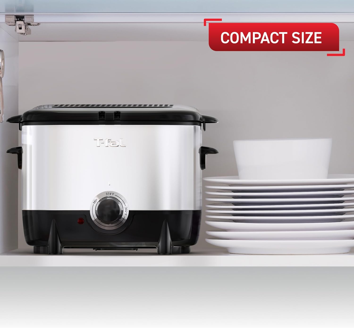 T-fal 3.5L Stainless Steel Deep Fryer with Basket, 1700W, Oil Filtration, Temp Control, Digital Timer, Dishwasher Safe Parts