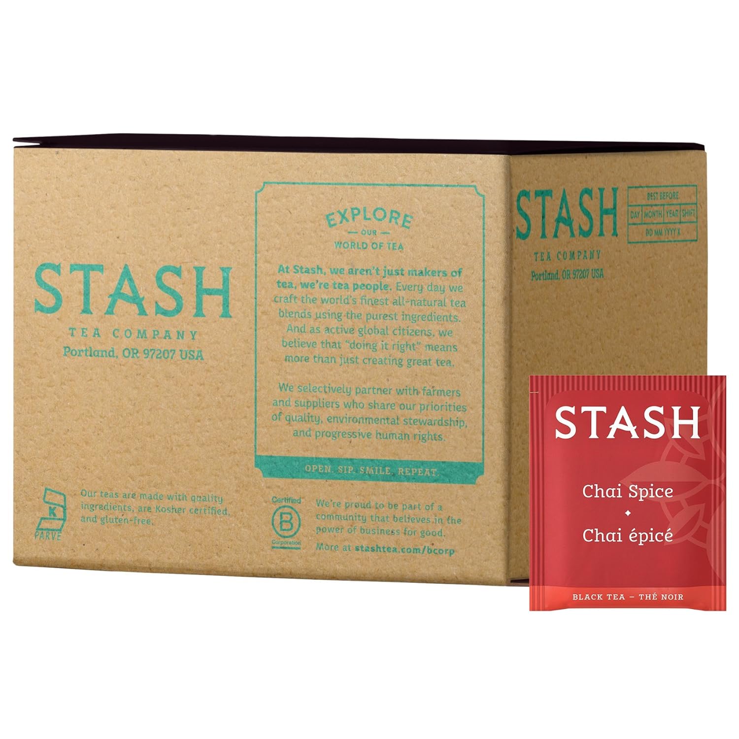 Stash Tea Double Bergamot Earl Grey Black Tea, Box of 100 Tea Bags