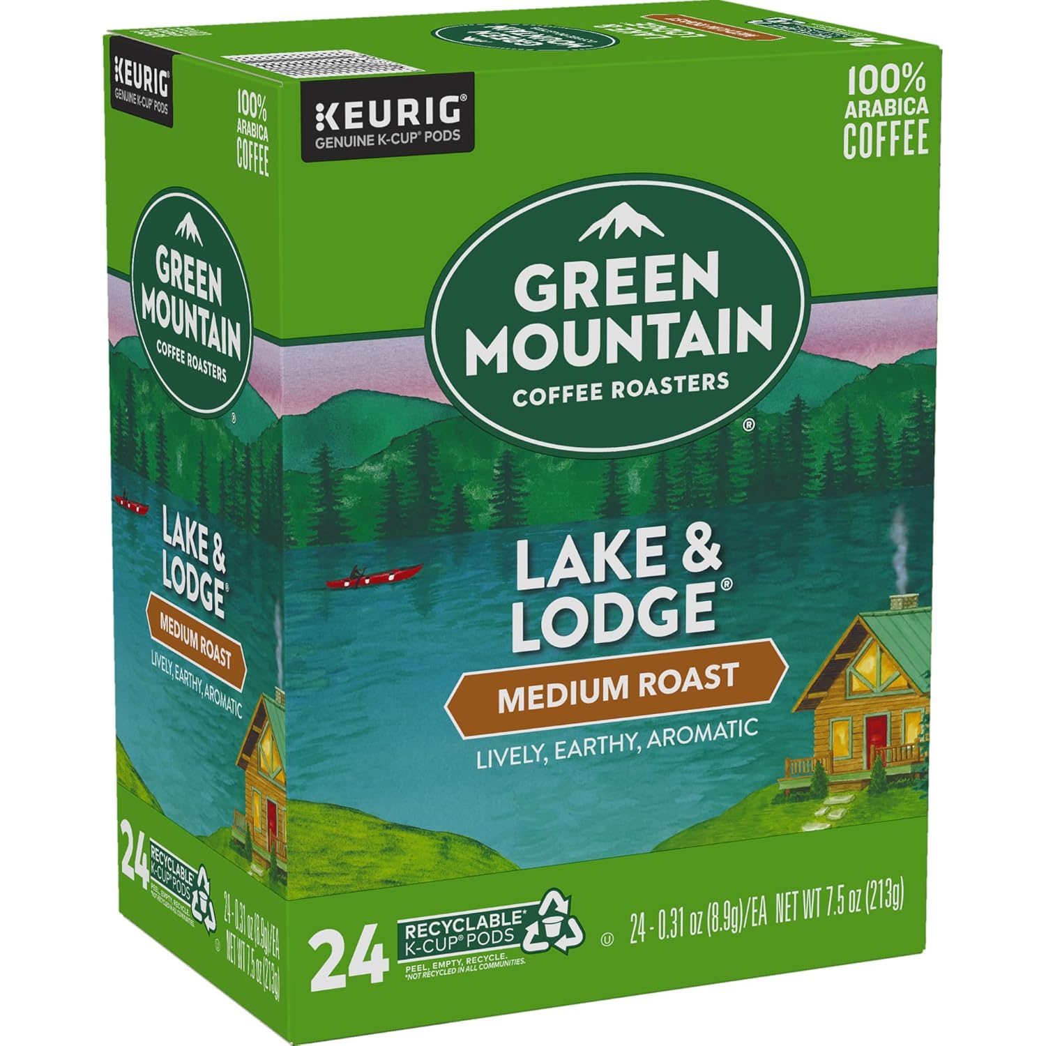 Green Mountain Coffee Roasters Half Caff Keurig Single-Serve K-Cup pods, Medium Roast Coffee, 72 Count (6 Packs of 12)