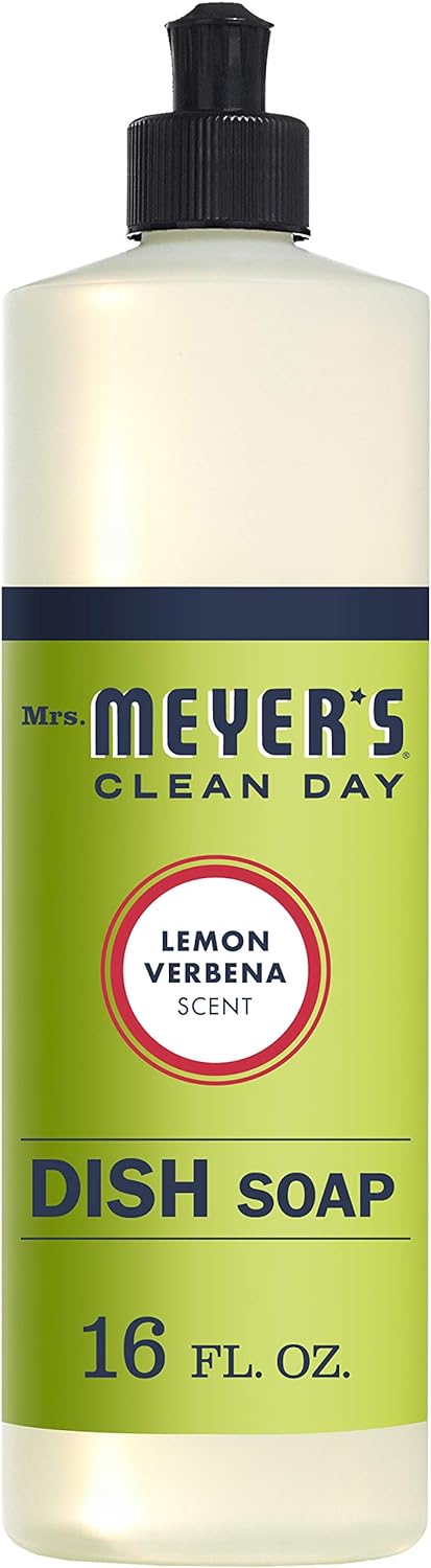 MRS. MEYER'S CLEAN DAY Liquid Dish Soap, Biodegradable Formula, Basil, 16 fl. oz - Pack of 3