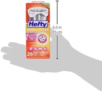 Hefty Small Garbage Bags, Flap Tie, Lavender & Sweet Vanilla Scent, 4 Gallon, 26 Count