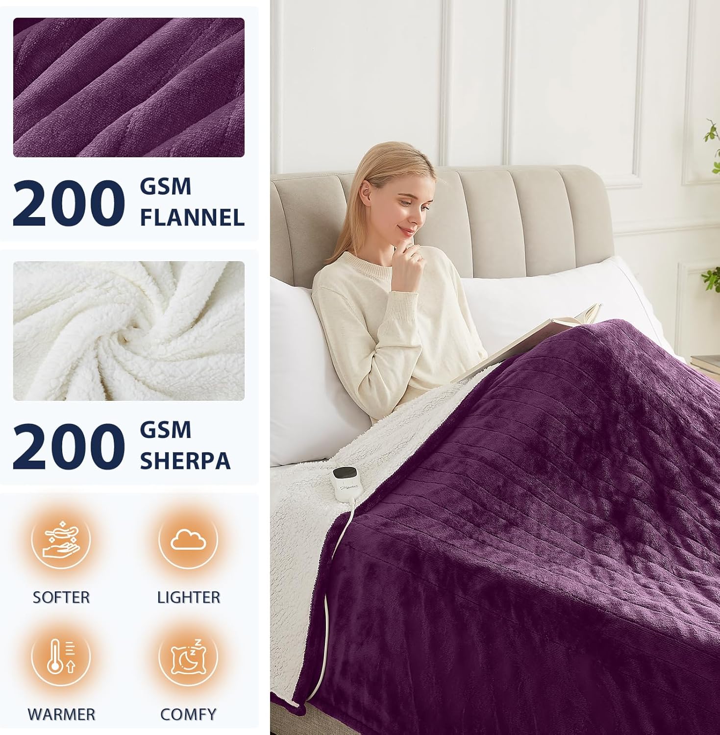 Homemate Heated Blanket Electric Throw - 50