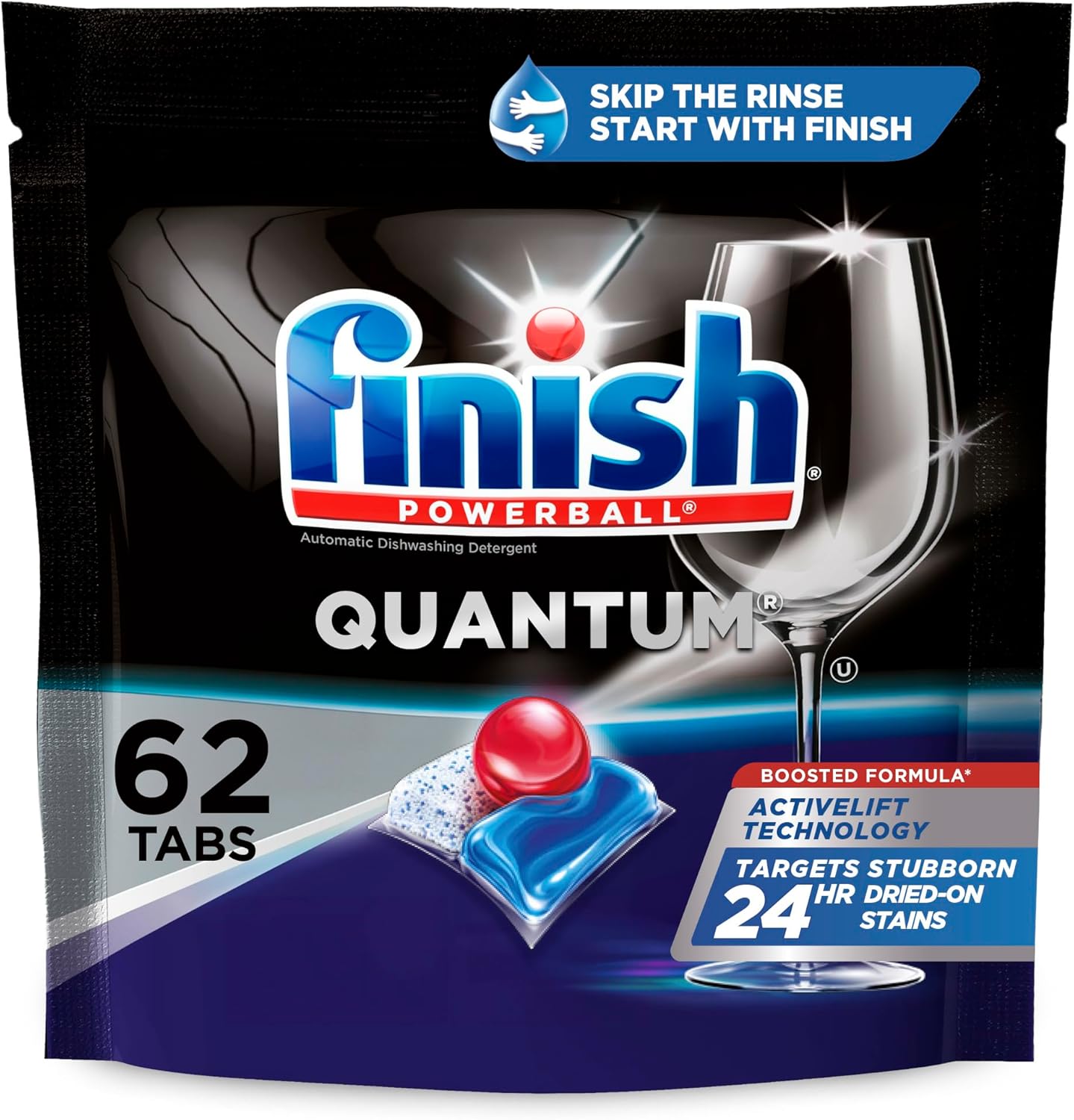 FINISH Quantum Powerball, Dishwasher Pods, Dishwasher Detergent Liquid, Dishwasher Soap, Advanced Clean & Shine, 84ct Dishwasher Tablets