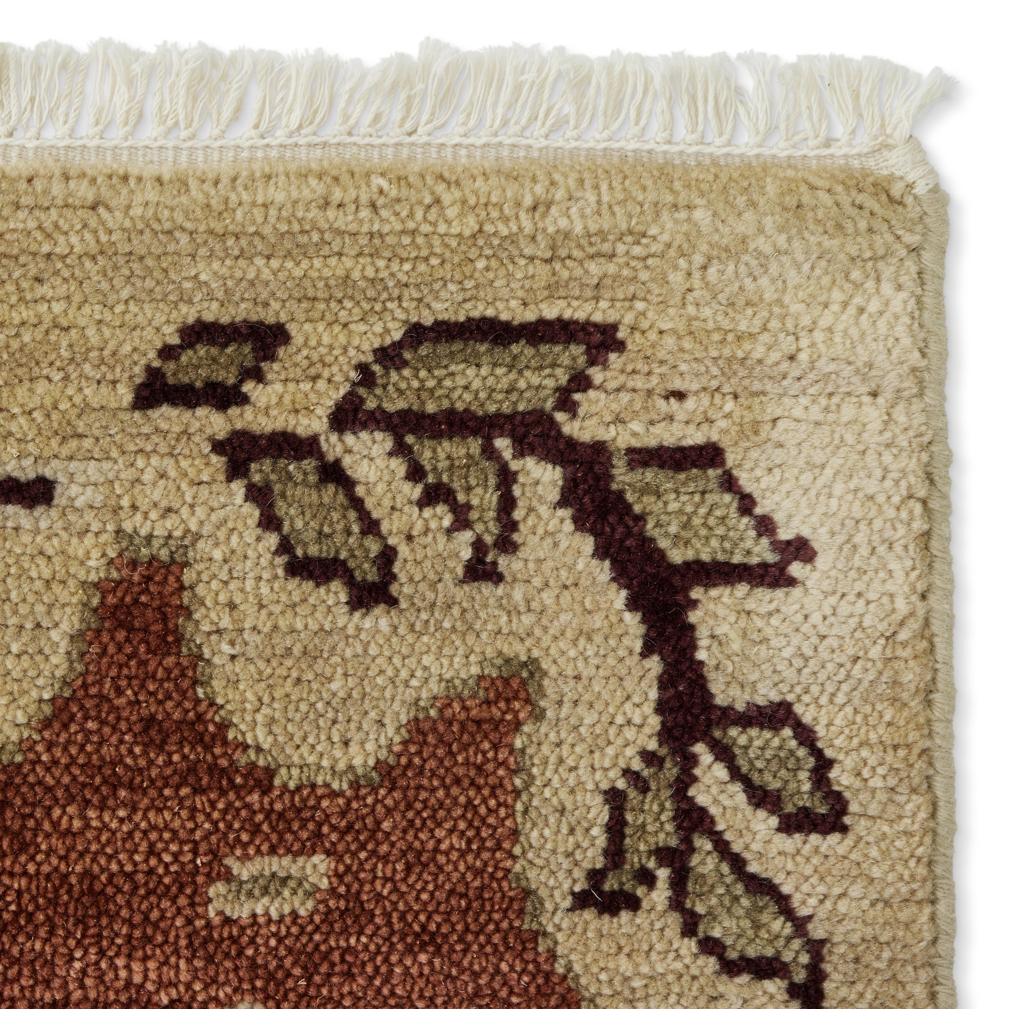 Tibetan Cloud Hand Knotted Rug, Henna