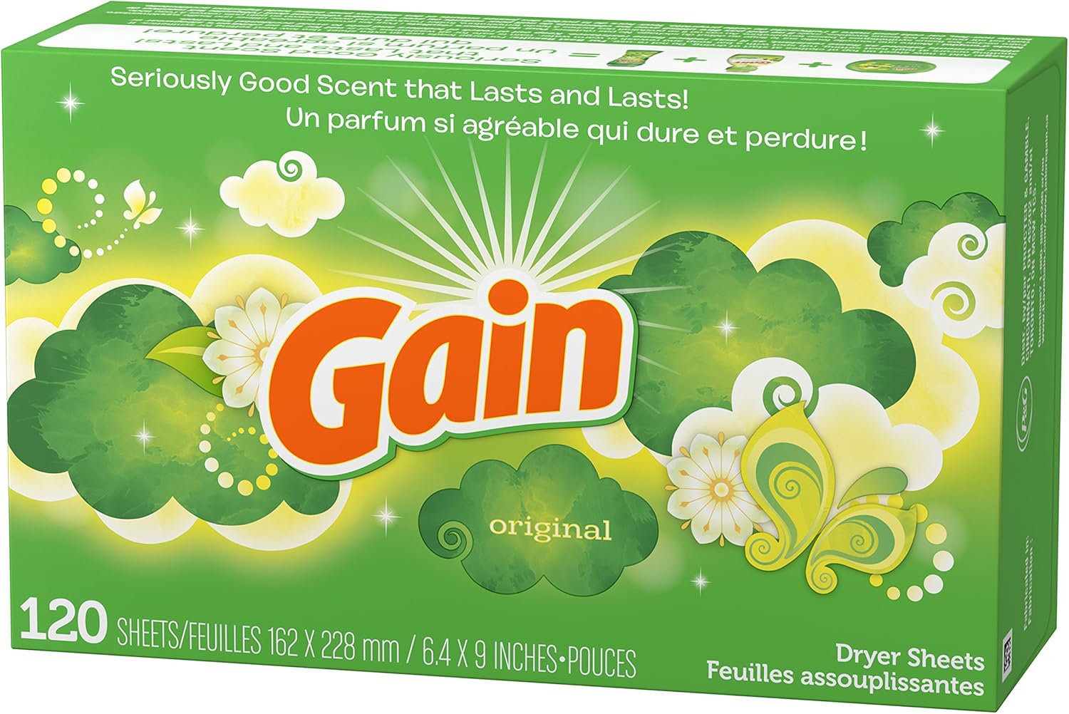 Gain Original Dryer Sheets, 120 Count