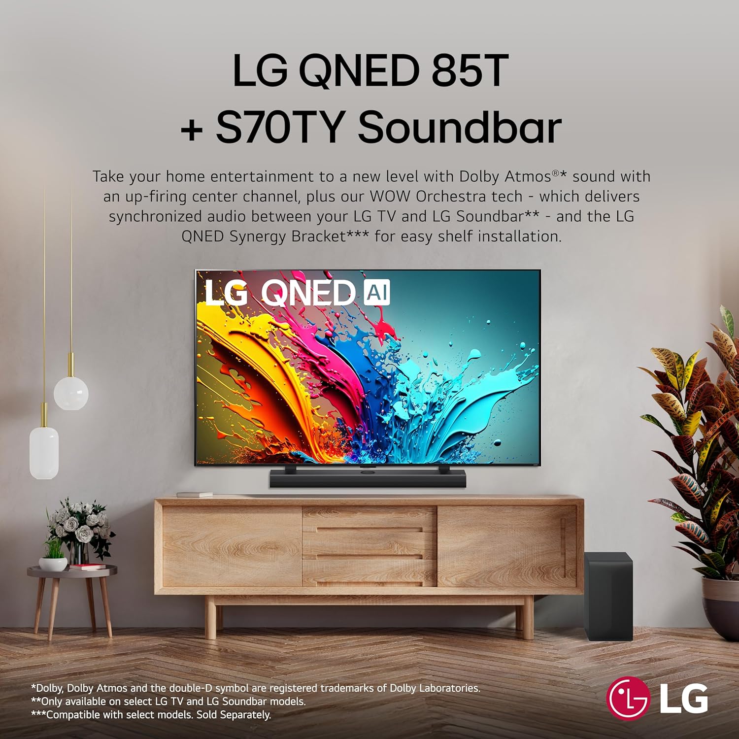 LG 86-Inch Class QNED80T Series LED Smart TV 4K Processor Flat Screen with Magic Remote AI-Powered with Alexa Built-in (86QNED80TUC, 2024)