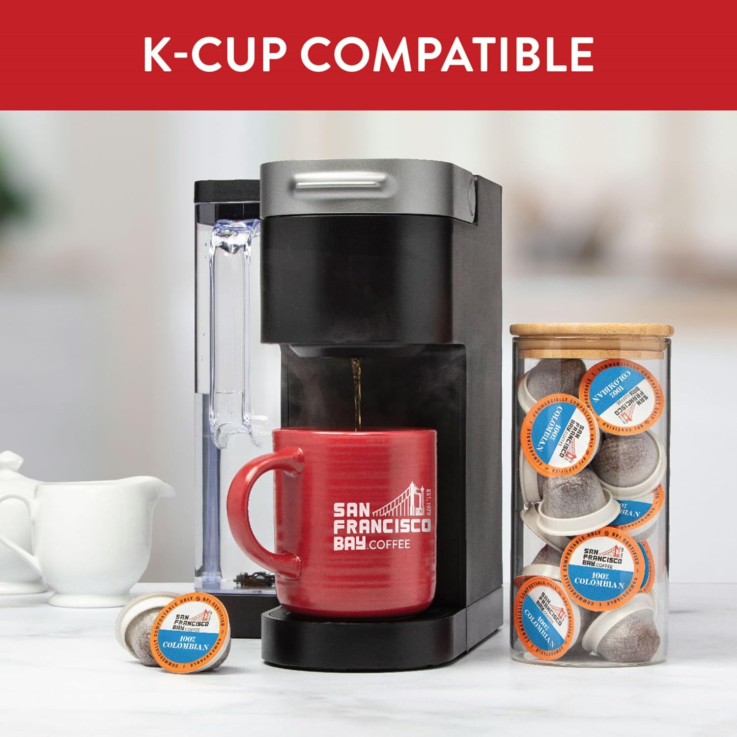 San Francisco Bay Compostable Coffee Pods - French Roast (80 Ct) K Cup Compatible including Keurig 2.0, Dark Roast