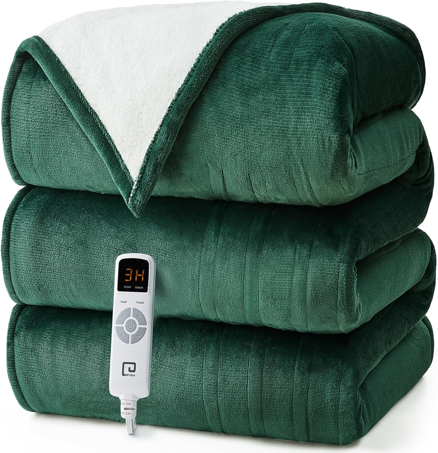 EHEYCIGA Heated Blanket Electric Blanket Throw - Heating Blanket with 9 Heating Levels & 10 Hours Auto Off, Soft Cozy Sherpa Washable Blanket with Fast Heating, 50 x 60 Inches
