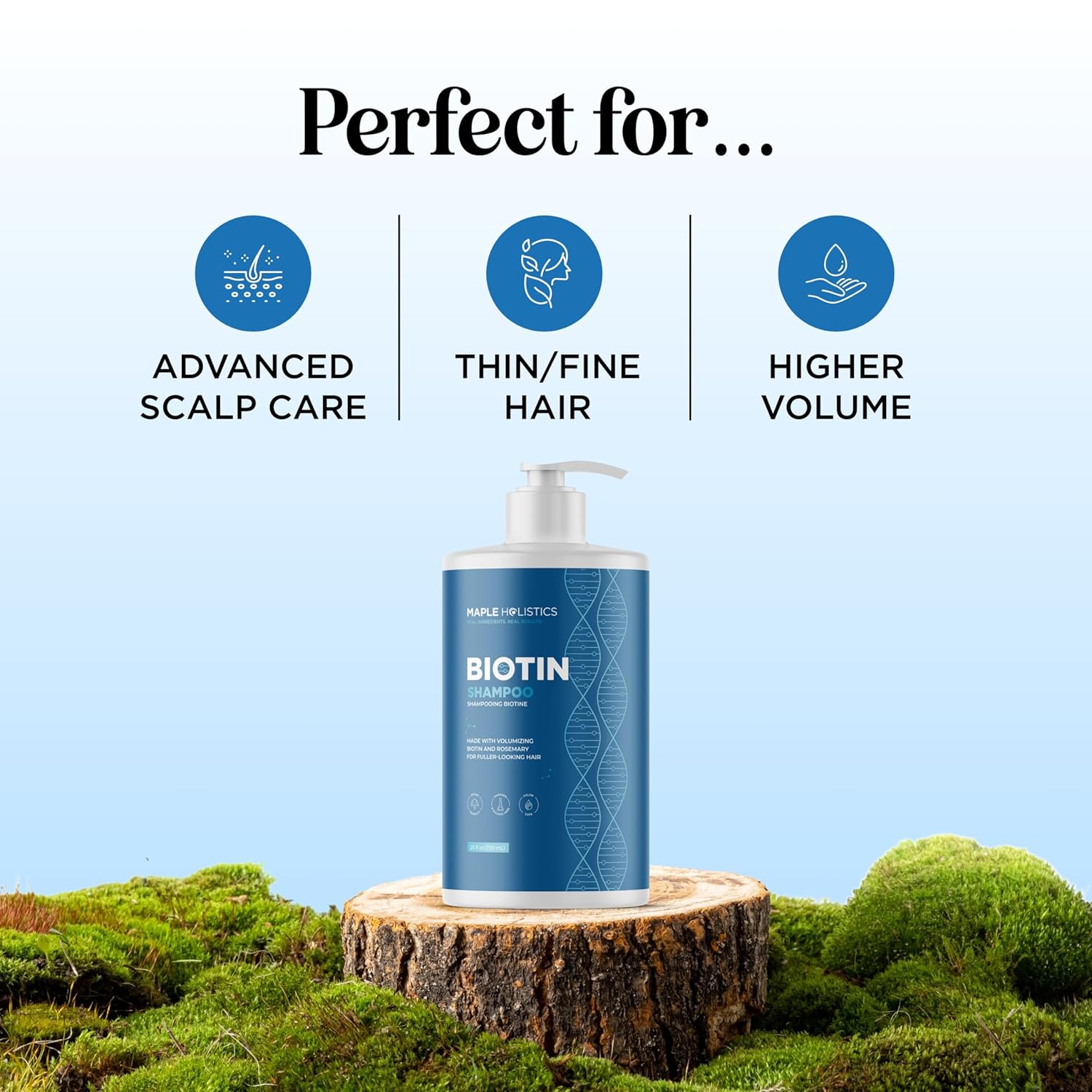 Rosemary and Biotin Shampoo for Thinning Hair - Vegan Volumizing Shampoo for Fine Hair with Argan and Tea Tree Oil - Paraben Silicone and Sulfate Free Shampoo for Dry Damaged Weak and Thin Hair Care