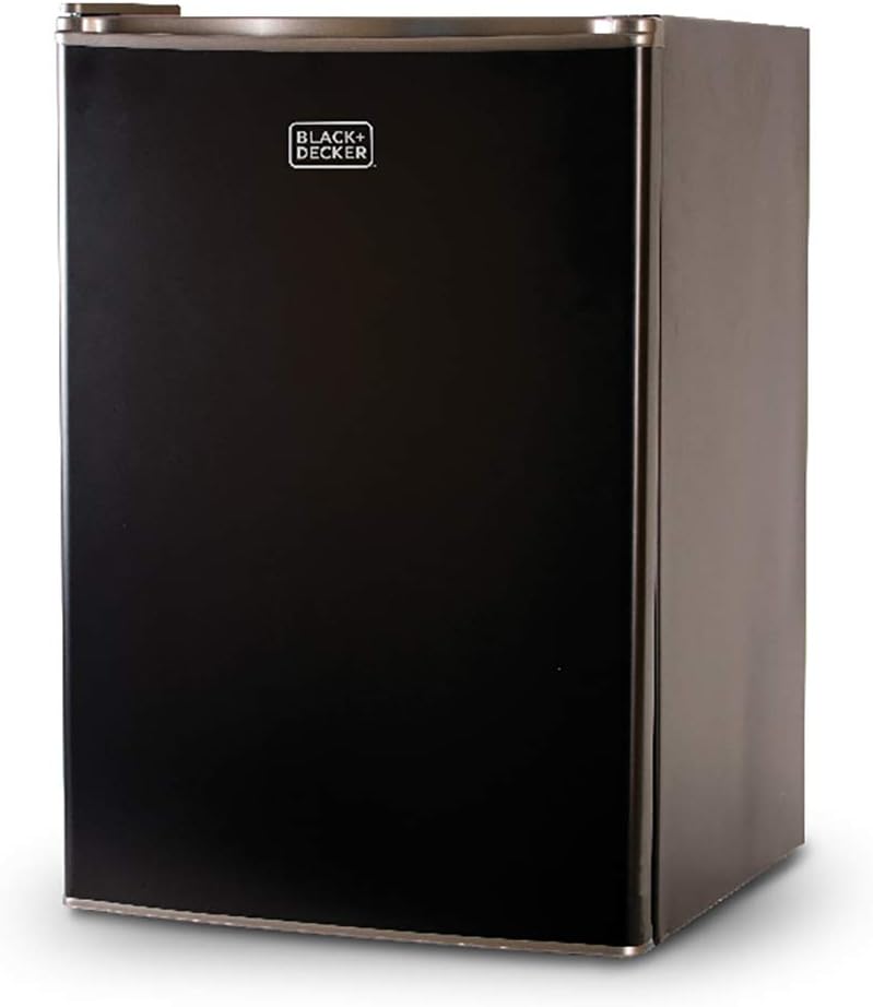 BLACK+DECKER BCRK17B Compact Refrigerator Energy Star Single Door Mini Fridge with Freezer, 1.7 Cubic Feet, Black