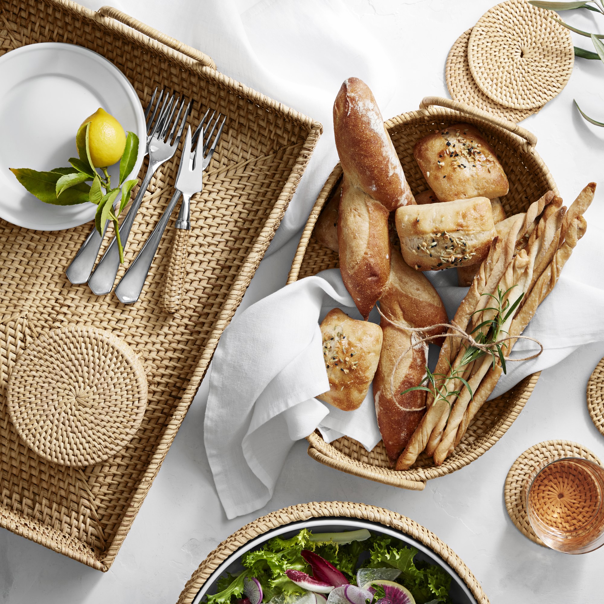 Light Woven Coasters, Set of 6