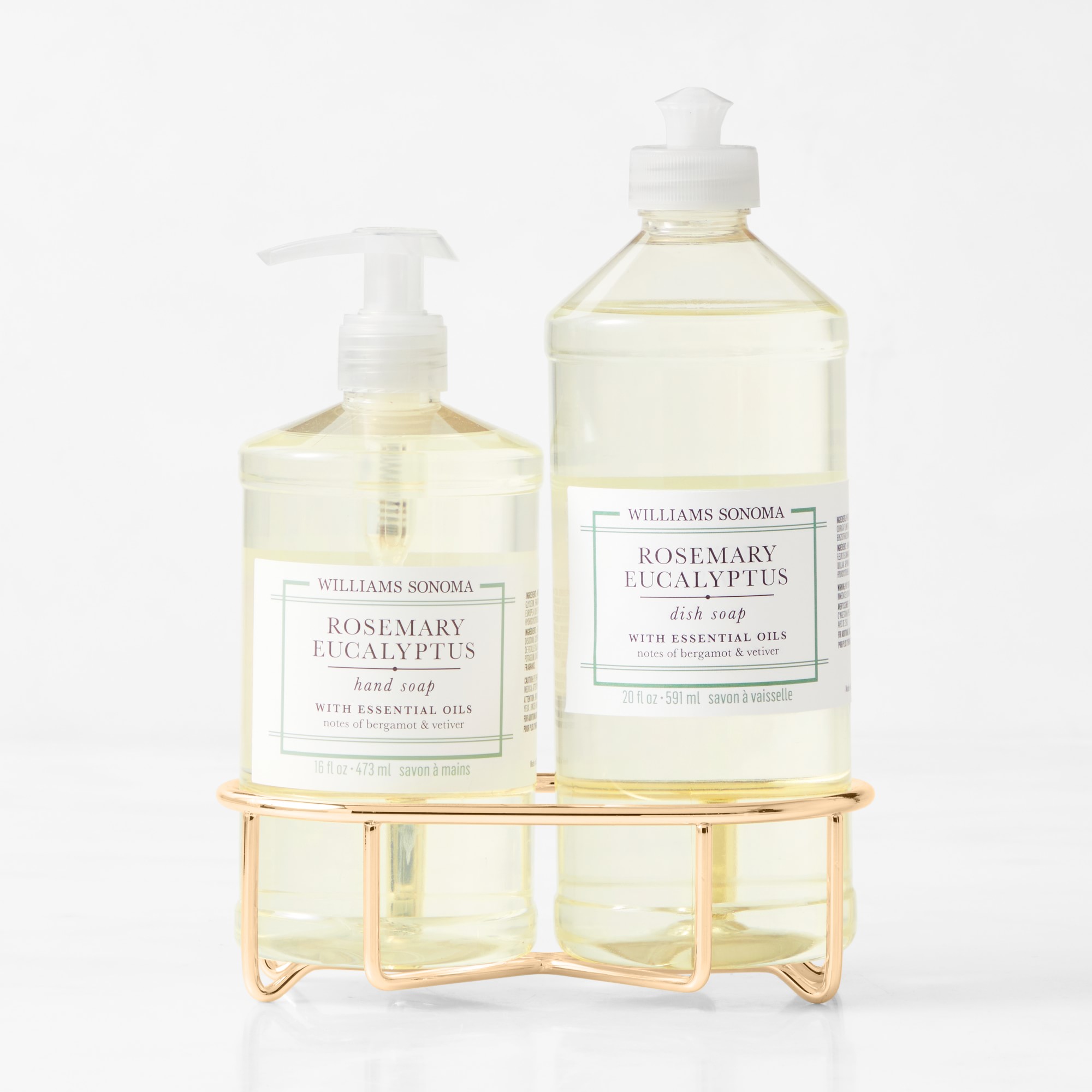 Williams Sonoma Rosemary Eucalyptus Hand Soap & Dish Soap 3-Piece Set