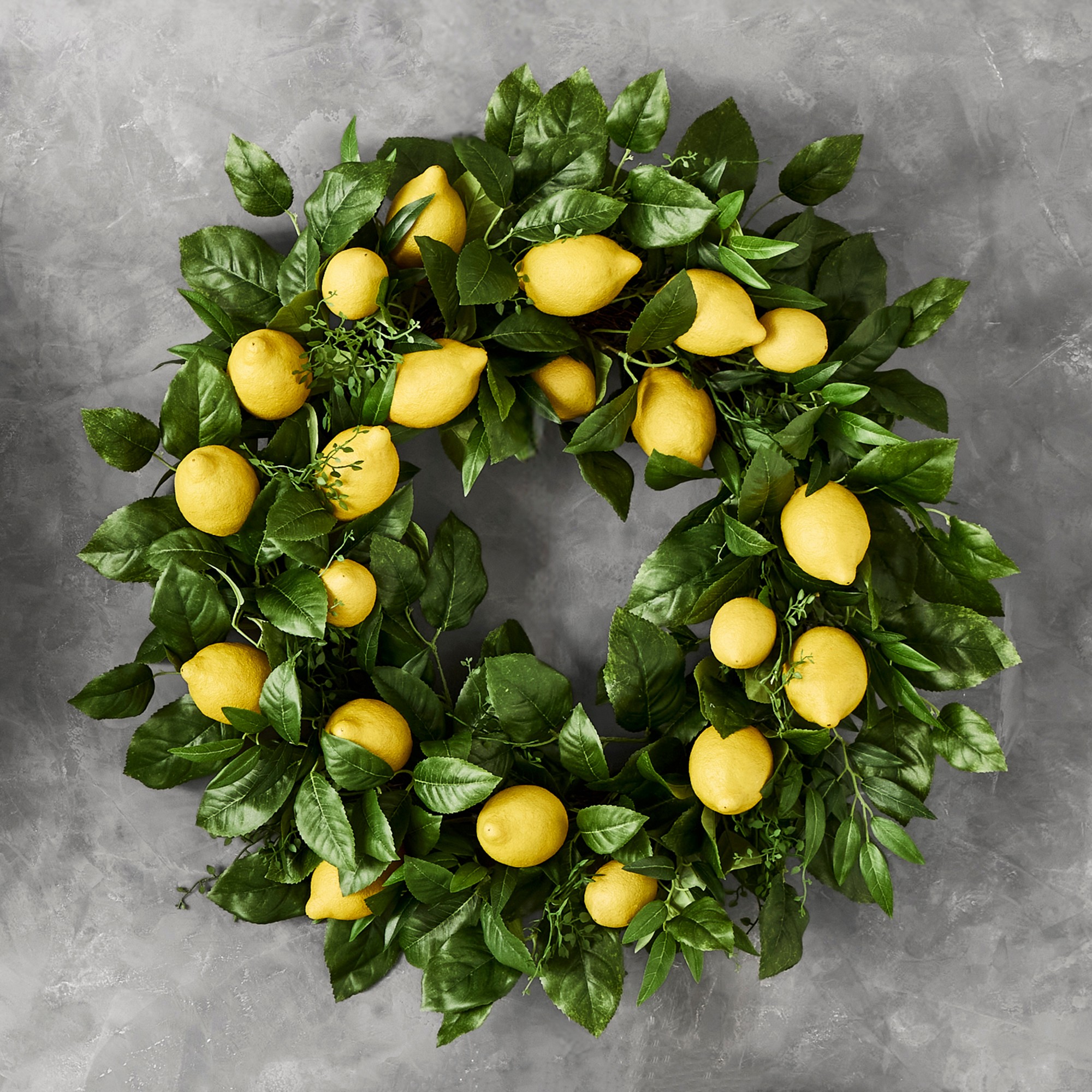 UV Protected Faux Lemon Wreath, 28