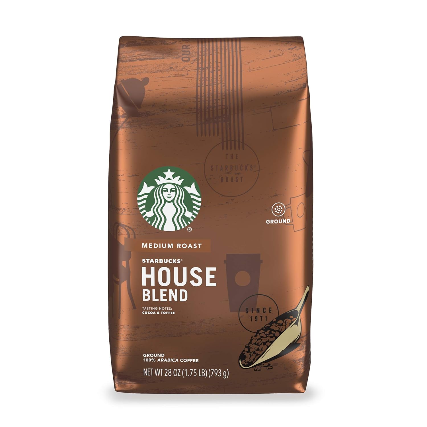 Starbucks Ground Coffee, Medium Roast Coffee, Pike Place Roast, 100% Arabica, 1 Bag (28 Oz)