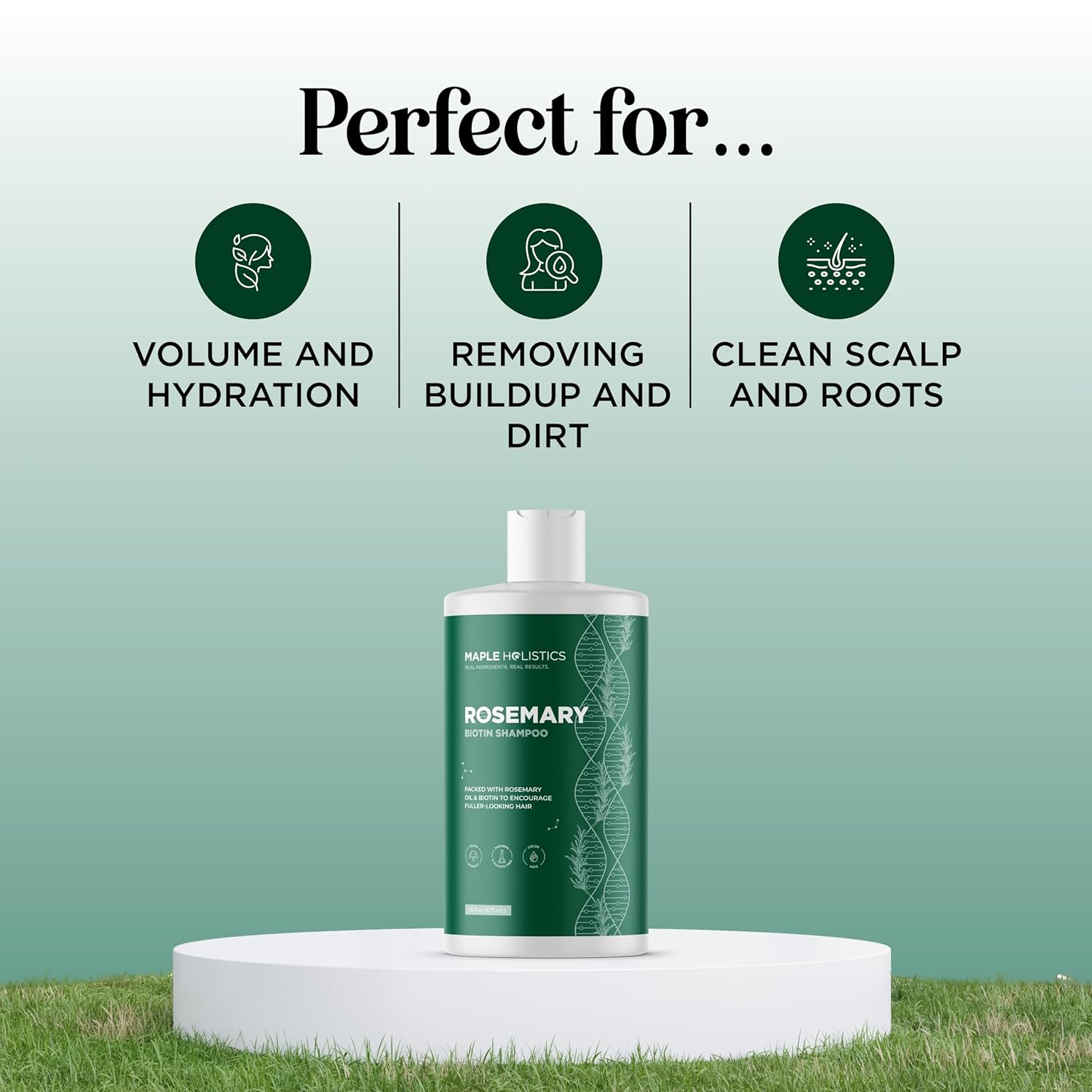 Rosemary and Biotin Shampoo for Thinning Hair - Vegan Volumizing Shampoo for Fine Hair with Argan and Tea Tree Oil - Paraben Silicone and Sulfate Free Shampoo for Dry Damaged Weak and Thin Hair Care