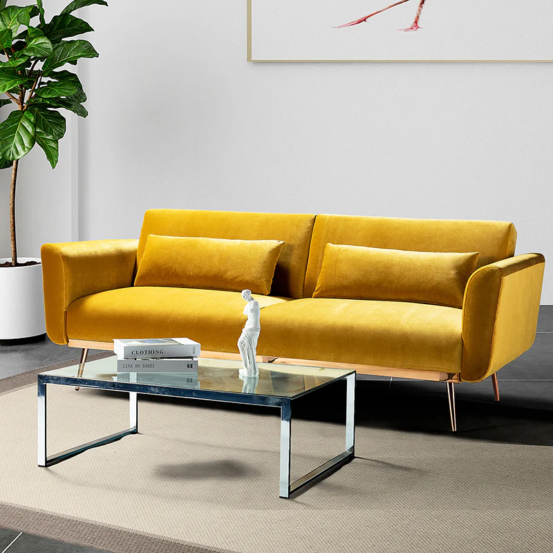 Agnes Retro Style Velvet Sleeper Sofa