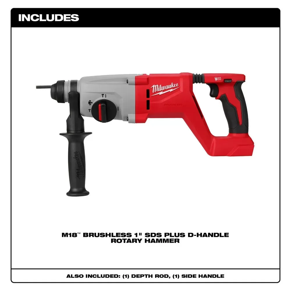 Milwaukee 2613-20 M18 18V Brushless SDS Plus D-Handle Rotary Hammer - Bare Tool