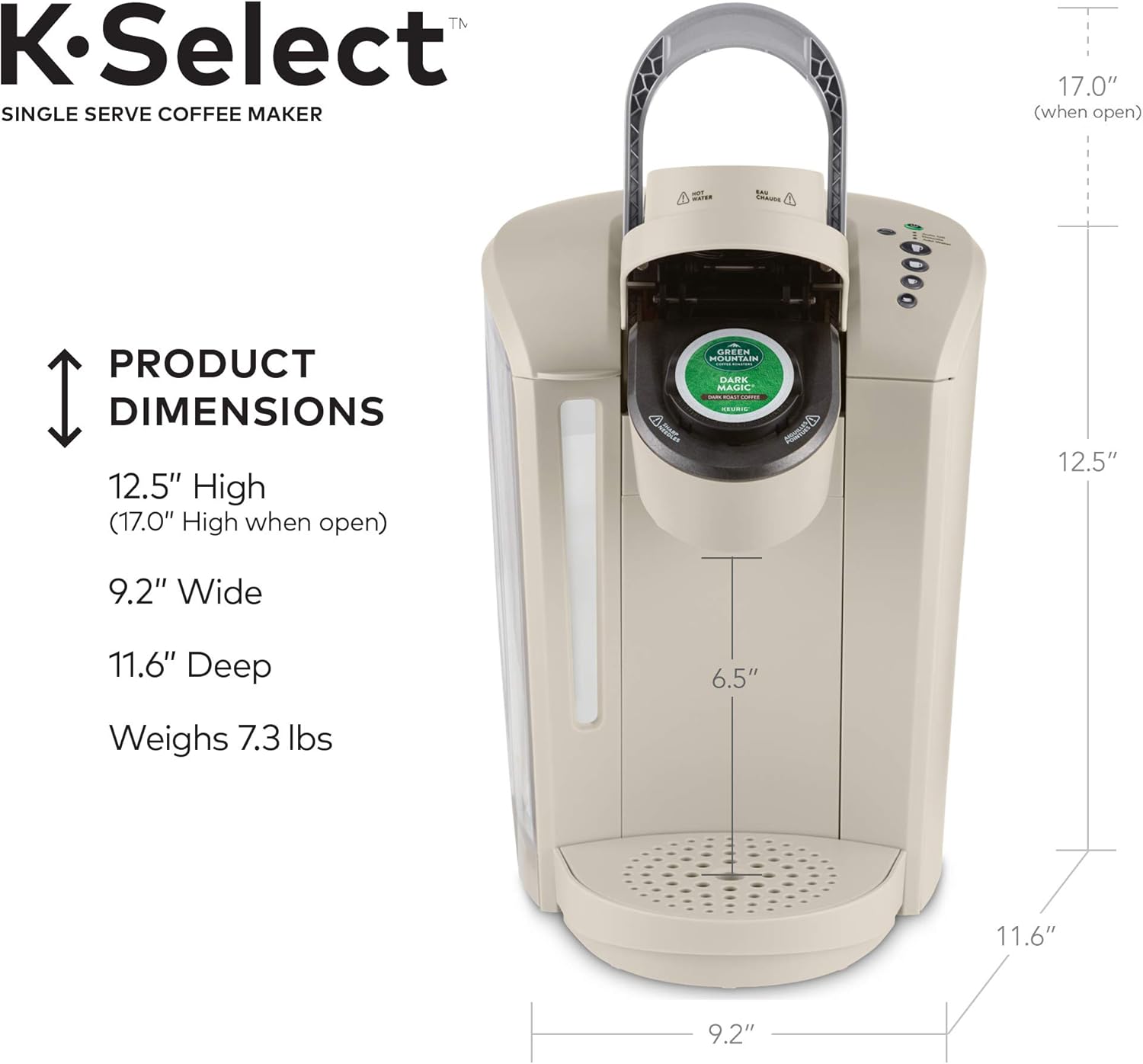 Keurig K-Select Single-Serve K-Cup Pod Coffee Maker, Matte Black