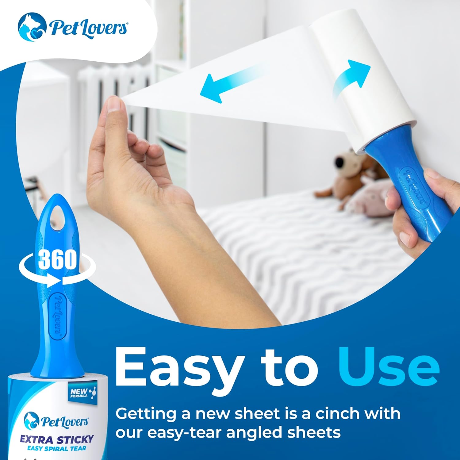 PetLovers Lint Rollers for Pet Hair Extra Sticky 420 Sheets - Lint Remover for Clothes