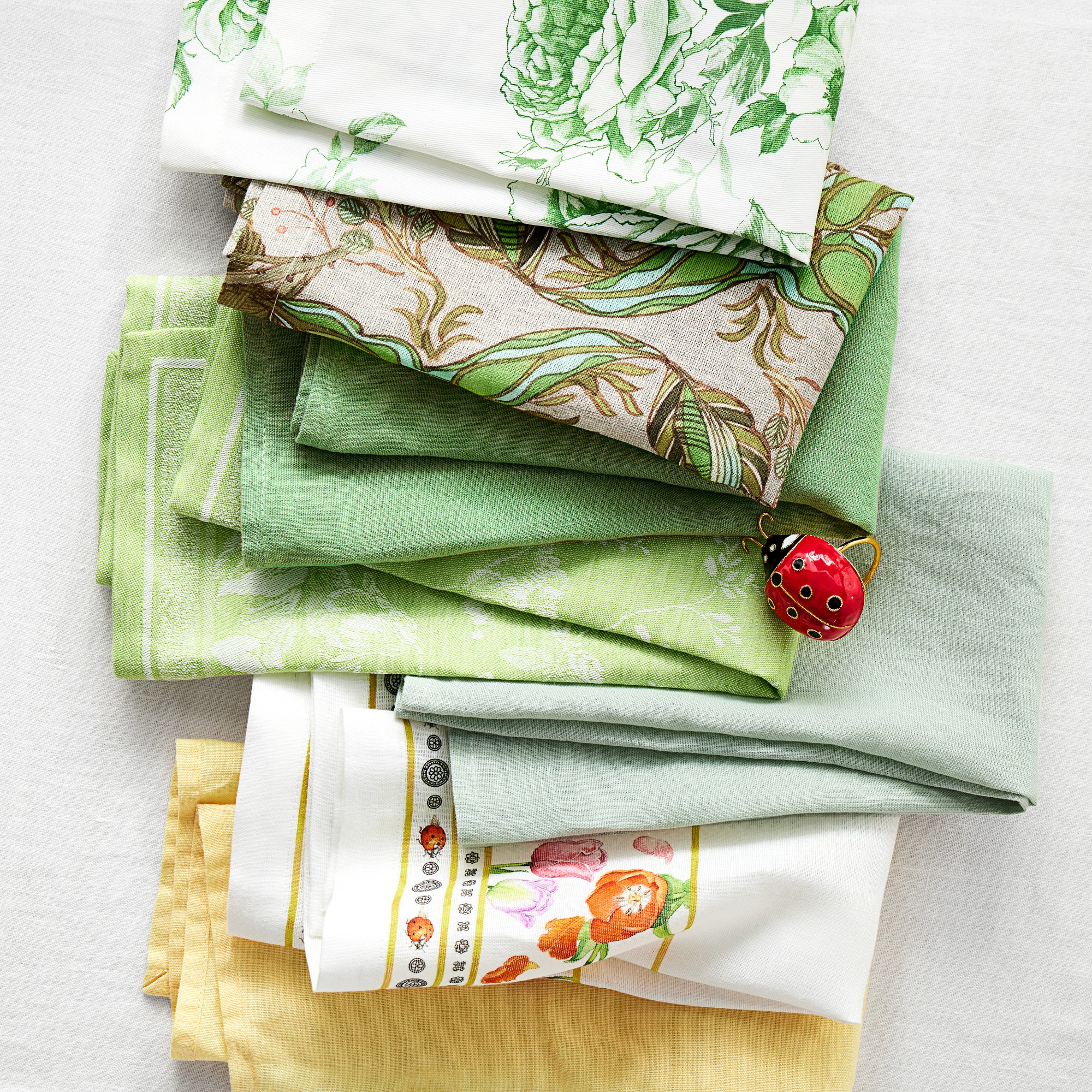 Cloisonné Ladybug Napkin Rings, Set of 4