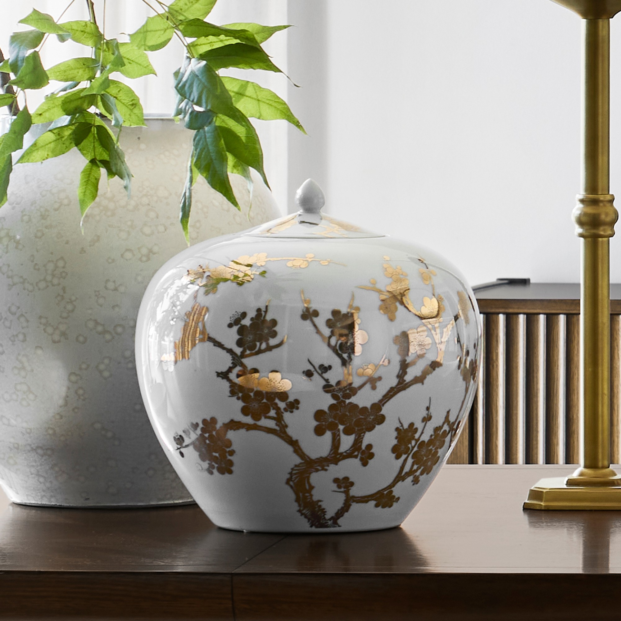 White and Gold Ginger Jar