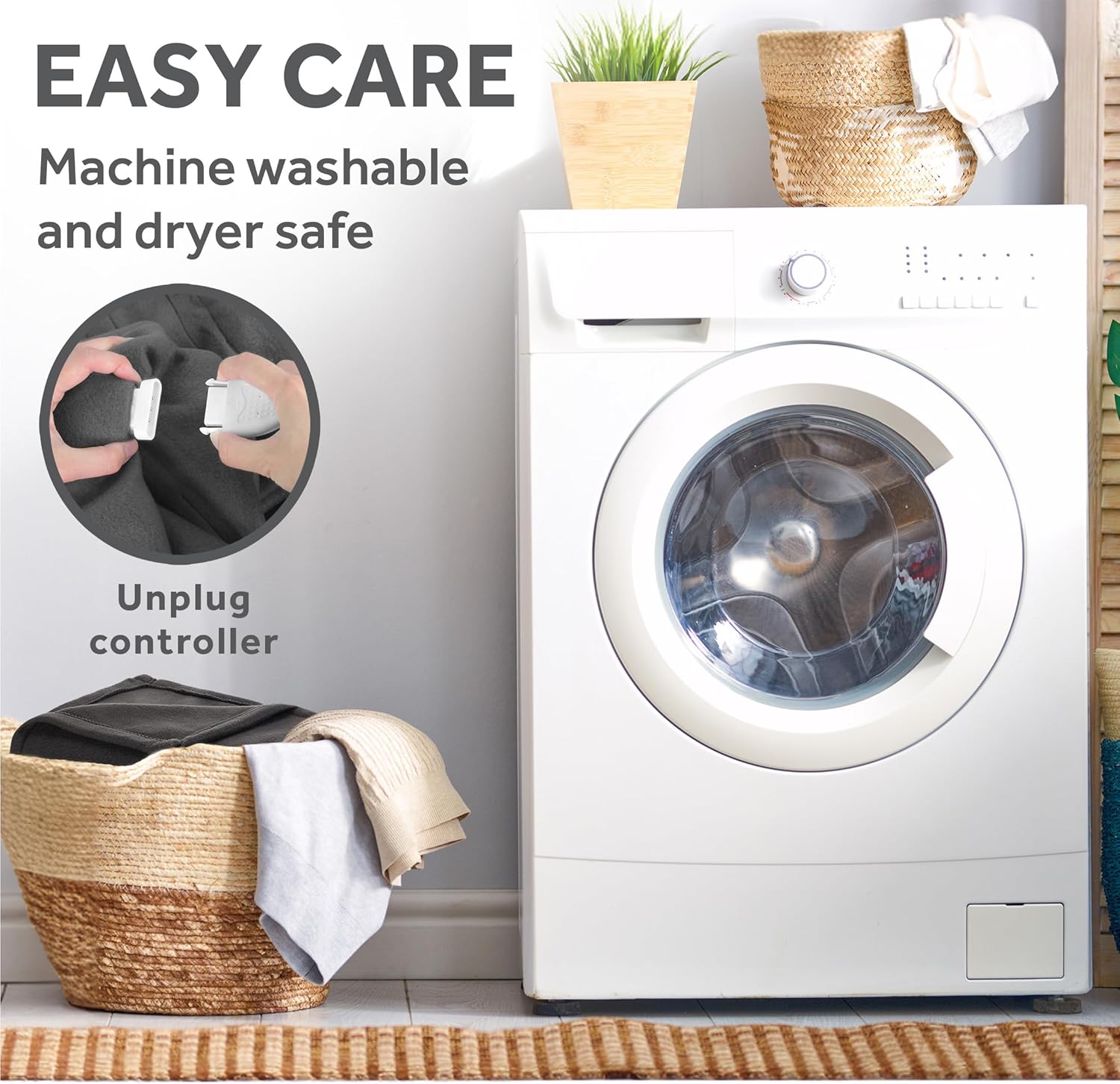 Sunbeam Royal Ultra Rodeen Blue Plaid Heated Personal Throw / Blanket, Cozy-Warm, Adjustable Heat Settings