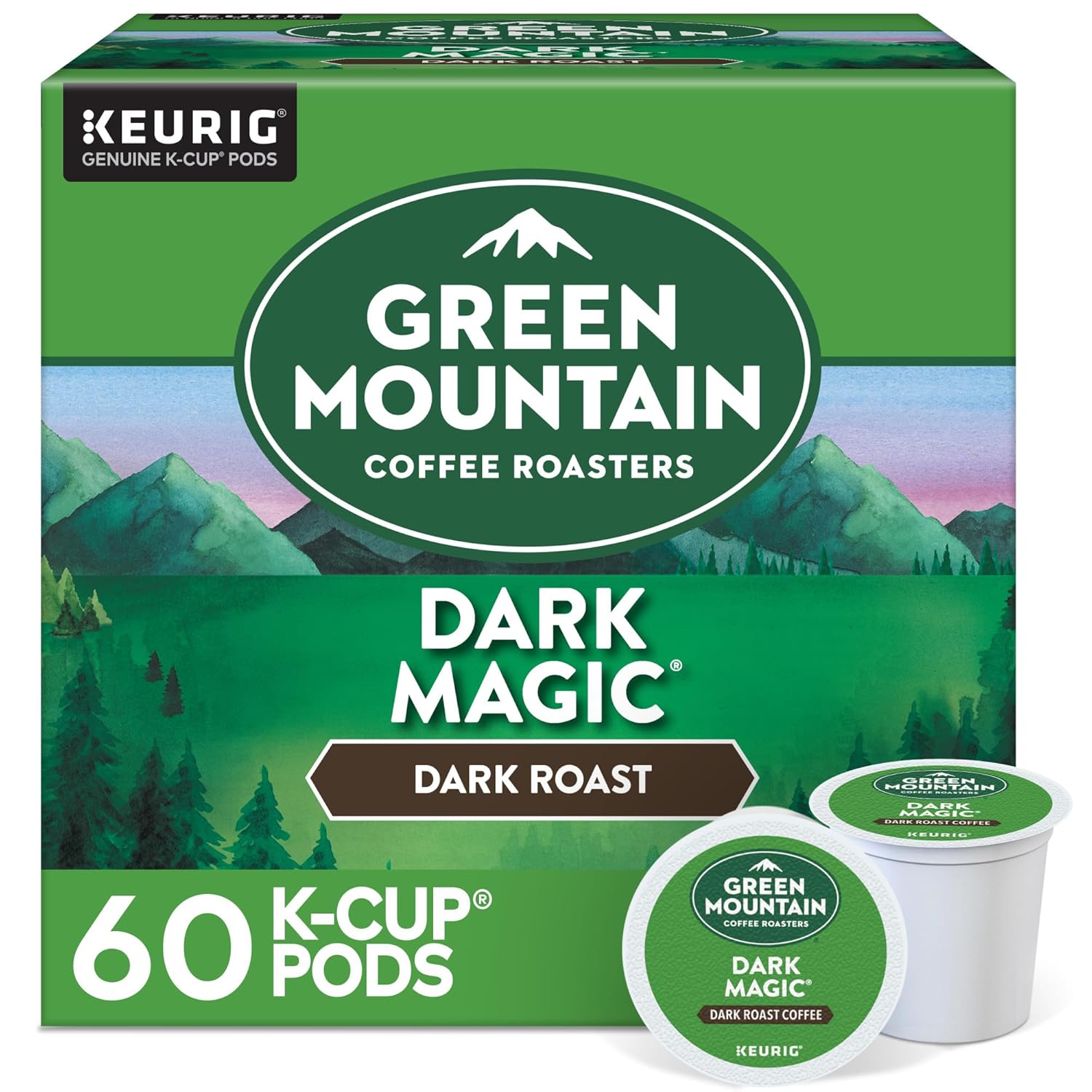 Green Mountain Coffee Roasters Dark Magic Keurig Single-Serve K-Cup Pods, Dark Roast Coffee, 72 Count (6 Packs of 12)