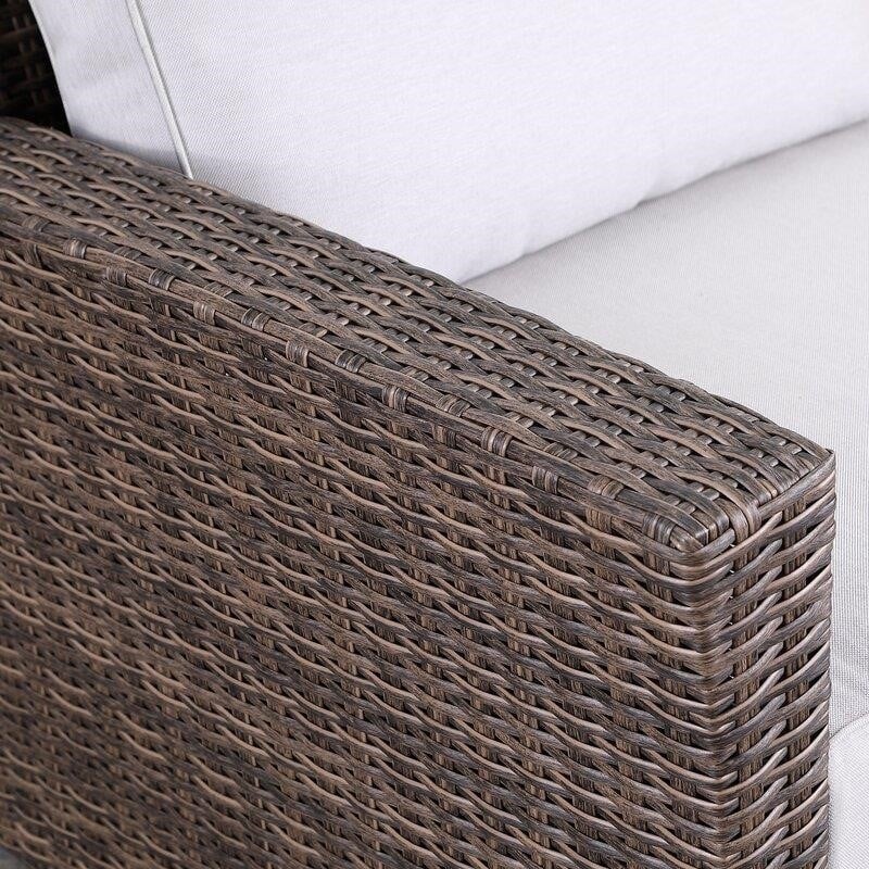 Emlee Wicker/Rattan 4 - Person Seating Group with Cushions