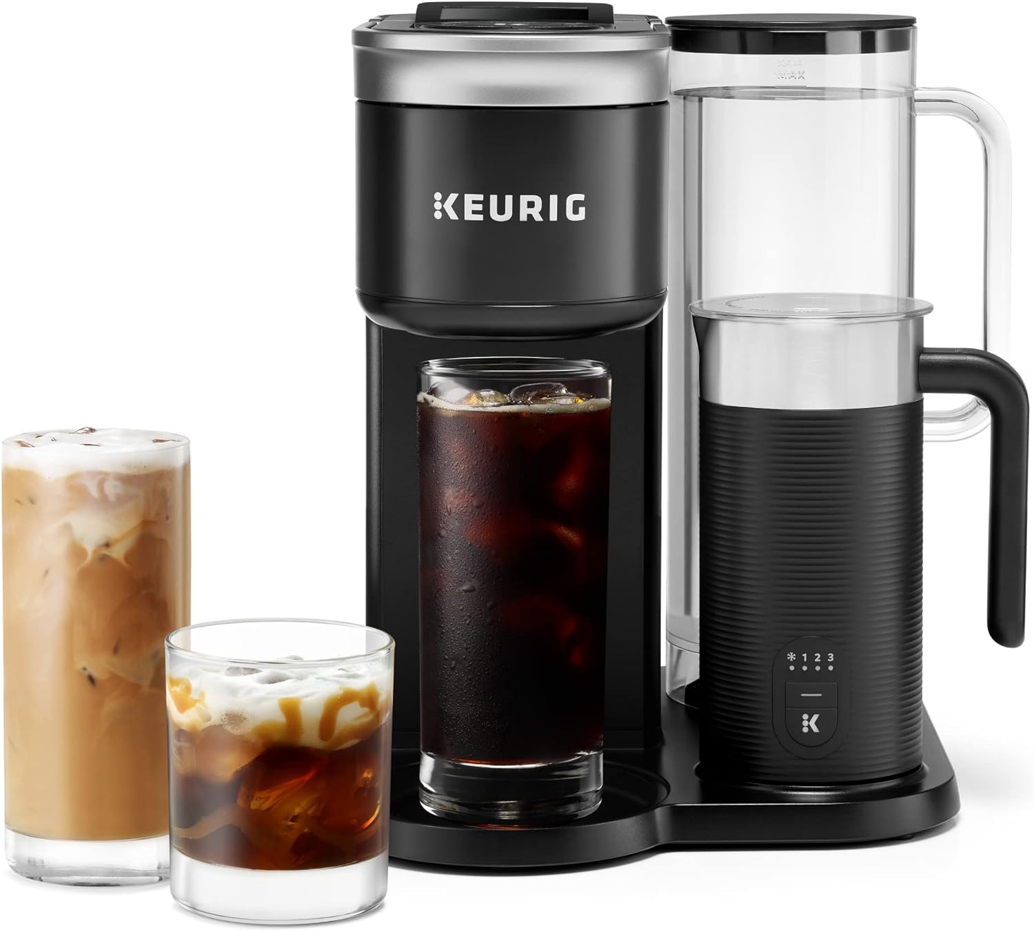 Keurig K-Cafe K-Duo Single Serve Coffee, Latte and Cappuccino Maker, 32 K-Cup Pods, Dark Charcoal