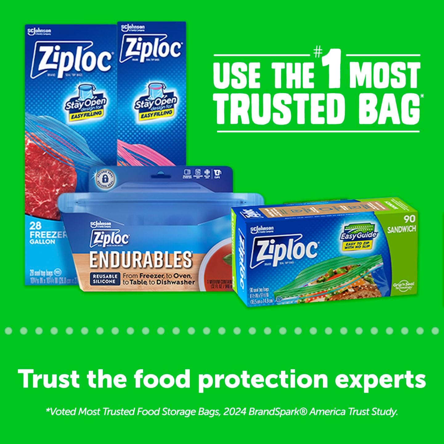 Ziploc Snack Bags with EasyGuide Texture, Small Plastic Storage Bags with Grip 'N Seal Technology, 280 Bags Total