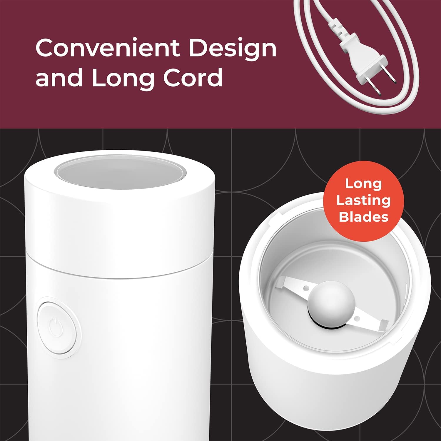 MuellerLiving HyperGrind Precision Electric Spice/Coffee Grinder Mill with Large Grinding Capacity and Powerful Motor also for Spices, Herbs, Nuts, Grains, Grey