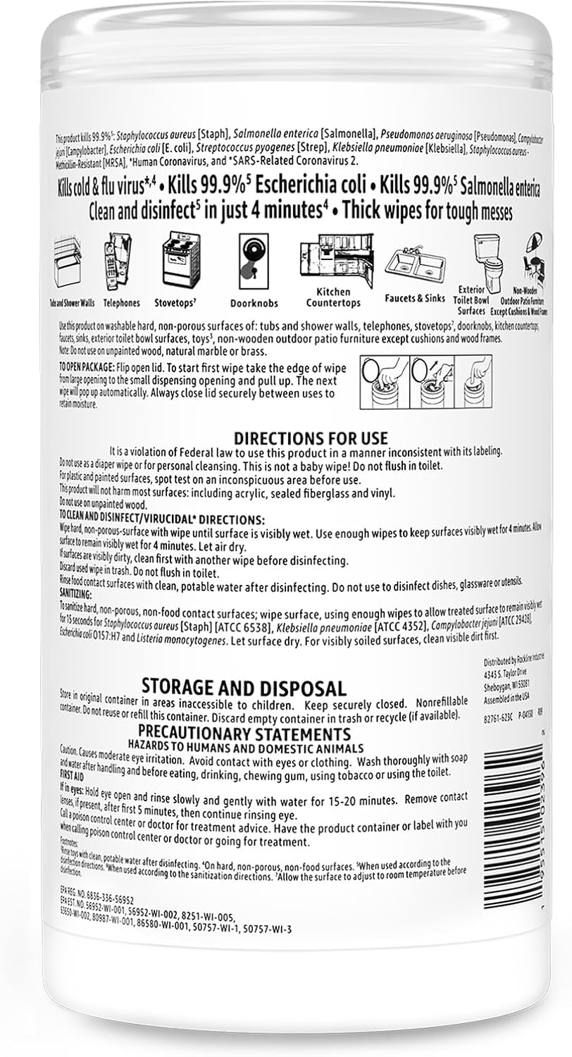 Amazon Basics Disinfecting Wipes, Lemon & Fresh Scent, Sanitizes, Cleans, Disinfects & Deodorizes, 255 Count (3 Packs of 85)