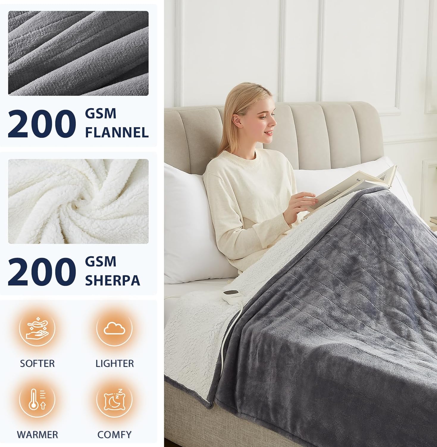 Homemate Heated Blanket Electric Throw - 50